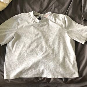 Grey open back crop top